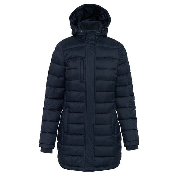 Kariban Womens/Ladies Lightweight Long Padded Parka Jacket / Navy